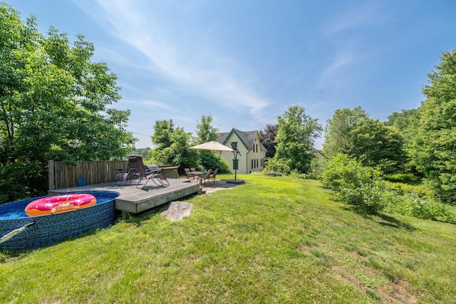 45 Harris Fuller Rd, Preston, CT 06365 - view of grassy yard featuring a wooden deck