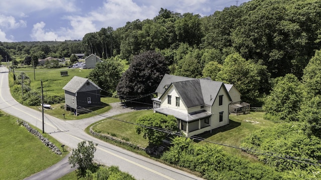 45 Harris Fuller Rd, Preston, CT 06365 - view from above of property with a heavily wooded area