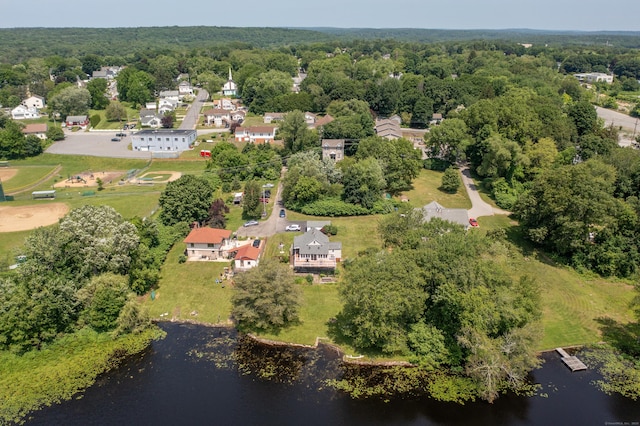 34 Park St, Griswold, CT 06351 - aerial view of property's location with a large body of water and a forest