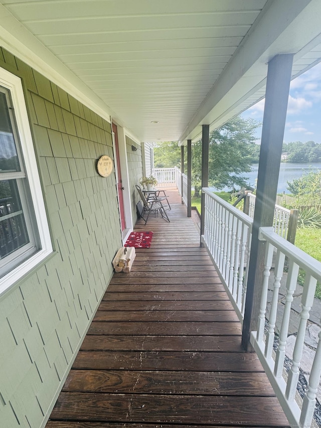 34 Park St, Griswold, CT 06351 - wooden porch featuring a water view