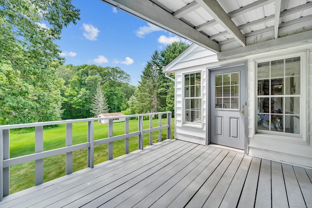 442 Merrow Rd, Tolland, CT 06084 - wooden terrace with a lawn