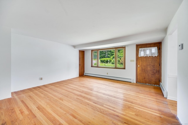 442 Merrow Rd, Tolland, CT 06084 - empty room featuring a baseboard heating unit and light wood-style flooring