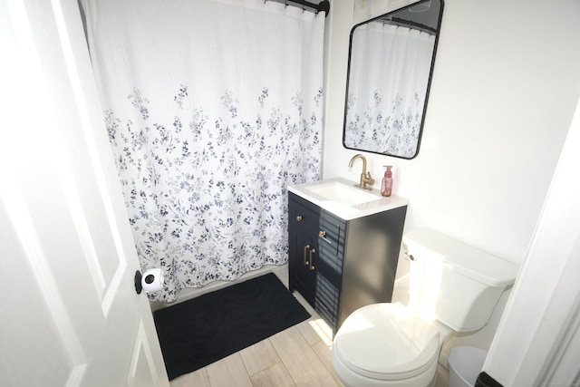 4 Whisconier Vlg Unit 4, Brookfield, CT 06804 - bathroom featuring vanity, a shower with curtain, and wood finished floors