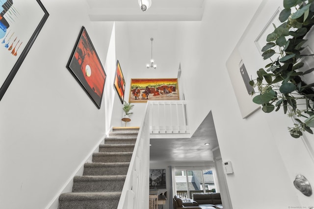 32 Glenview Dr Unit 32, Cromwell, CT 06416 - stairs with a towering ceiling and a chandelier