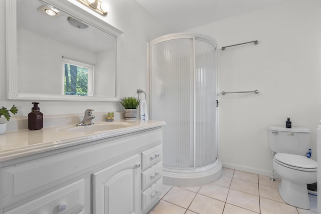 32 Glenview Dr Unit 32, Cromwell, CT 06416 - bathroom with vanity, a stall shower, and tile patterned flooring