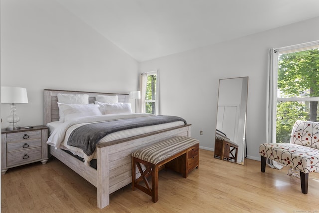 32 Glenview Dr Unit 32, Cromwell, CT 06416 - bedroom featuring light wood-style flooring and lofted ceiling