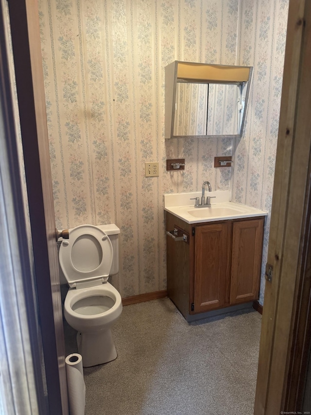 260 Scott Rd Apt 1, Waterbury, CT 06705 - half bath featuring wallpapered walls and vanity