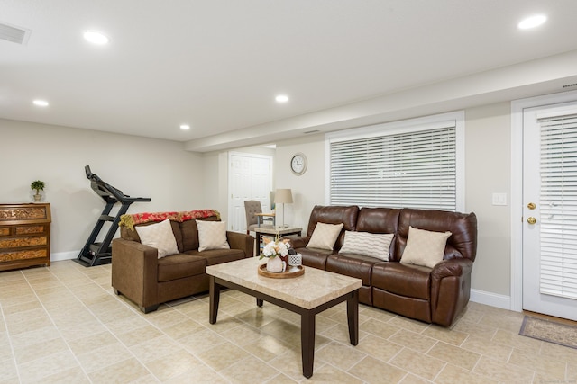 90 Bridlewood Ln Unit 90, Vernon, CT 06066 - living room featuring recessed lighting and light tile patterned flooring