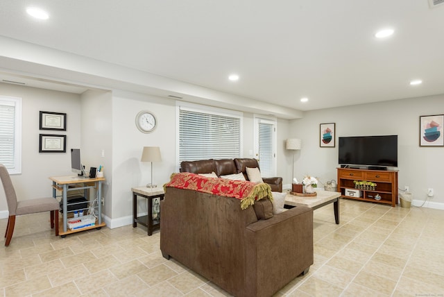 90 Bridlewood Ln Unit 90, Vernon, CT 06066 - living area with recessed lighting and light tile patterned floors