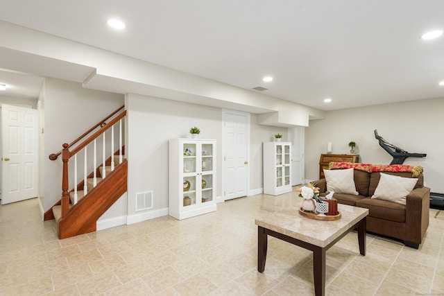 90 Bridlewood Ln Unit 90, Vernon, CT 06066 - living area with recessed lighting and stairway
