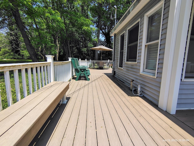 43 Rte 87, Columbia, CT 06237 - deck with outdoor dining area and view of wooded area