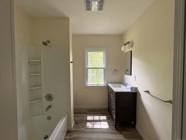 520 River Rd, Lisbon, CT 06351 - full bathroom with vanity, bathtub / shower combination, and wood finished floors