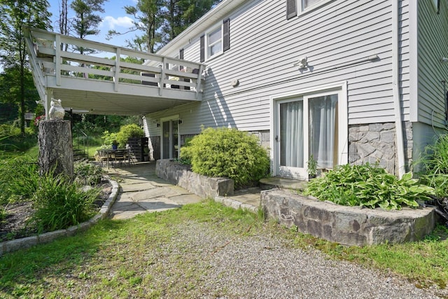 296 Black Rock Tpke, Redding, CT 06896 - rear view of house with a patio area and a wooden deck