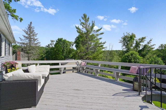 296 Black Rock Tpke, Redding, CT 06896 - wooden deck with an outdoor living space