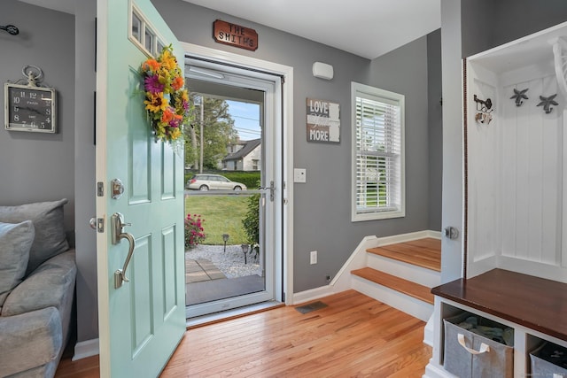 36 Ernest Ave, Waterbury, CT 06708 - foyer with light wood-style flooring and stairs