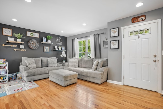 36 Ernest Ave, Waterbury, CT 06708 - living room with light wood-style floors and recessed lighting