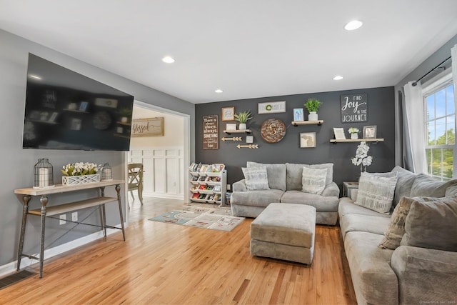 36 Ernest Ave, Waterbury, CT 06708 - living area featuring wood finished floors and recessed lighting