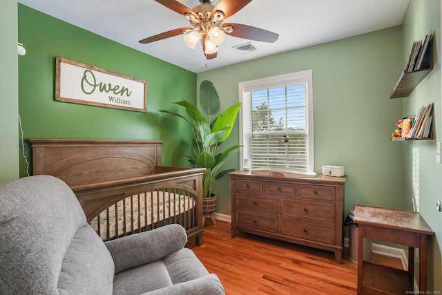 36 Ernest Ave, Waterbury, CT 06708 - bedroom featuring light wood-style flooring and ceiling fan