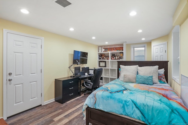 36 Ernest Ave, Waterbury, CT 06708 - bedroom with dark wood-style flooring, recessed lighting, and an office area