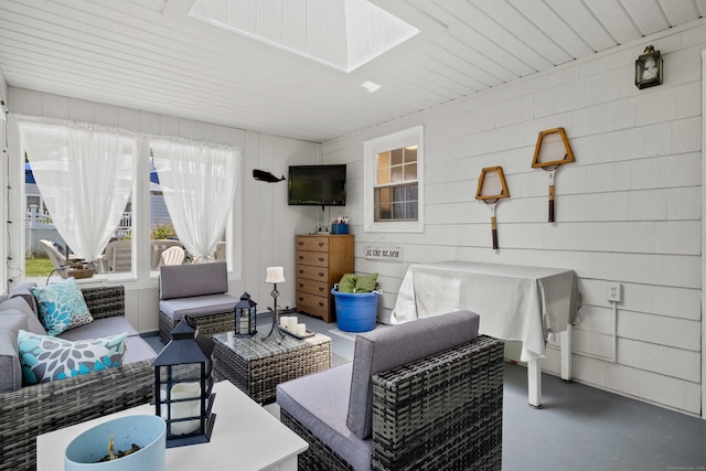 376 Glenwood Avenue Extension, Waterford, CT 06385 - living room featuring a skylight and finished concrete floors