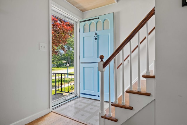 376 Glenwood Avenue Extension, Waterford, CT 06385 - foyer with stairs and light wood-style floors