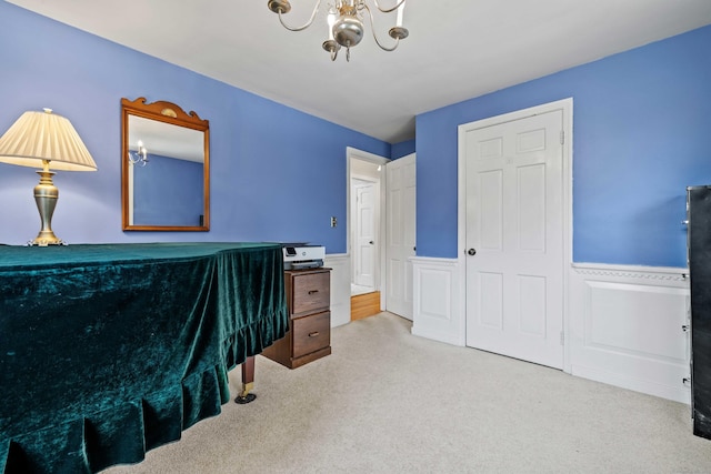 376 Glenwood Avenue Extension, Waterford, CT 06385 - carpeted home office with a chandelier and wainscoting