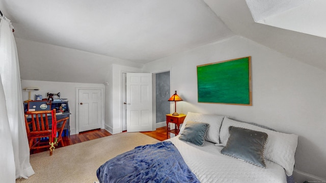166 Catherine St, Hartford, CT 06106 - bedroom featuring vaulted ceiling and wood finished floors