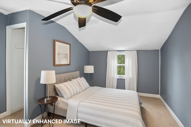 84 Hickory St, West Haven, CT 06516 - carpeted bedroom featuring vaulted ceiling and a ceiling fan