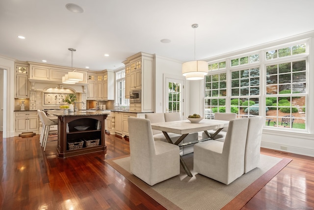 43 Chessor Ln, Wilton, CT 06897 - dining area with dark wood finished floors and recessed lighting