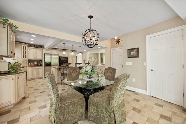 67 Hayden Hill Rd, Haddam, CT 06438 - dining area featuring a chandelier and recessed lighting