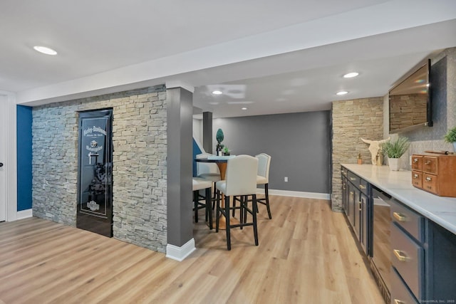 67 Hayden Hill Rd, Haddam, CT 06438 - bar featuring light wood-type flooring and baseboards