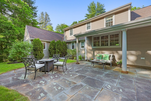 67 Hayden Hill Rd, Haddam, CT 06438 - view of patio / terrace featuring an outdoor living space with a fire pit