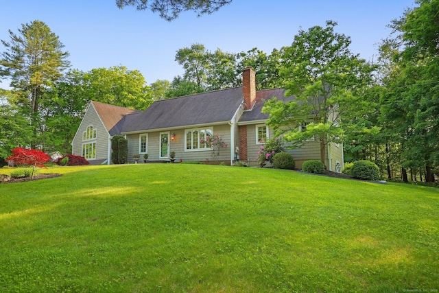 67 Hayden Hill Rd, Haddam, CT 06438 - view of front of house featuring a front yard and a chimney