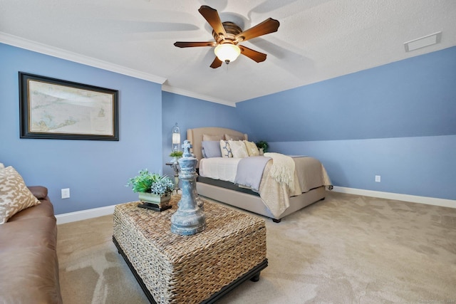 67 Hayden Hill Rd, Haddam, CT 06438 - carpeted bedroom with ceiling fan, ornamental molding, and lofted ceiling