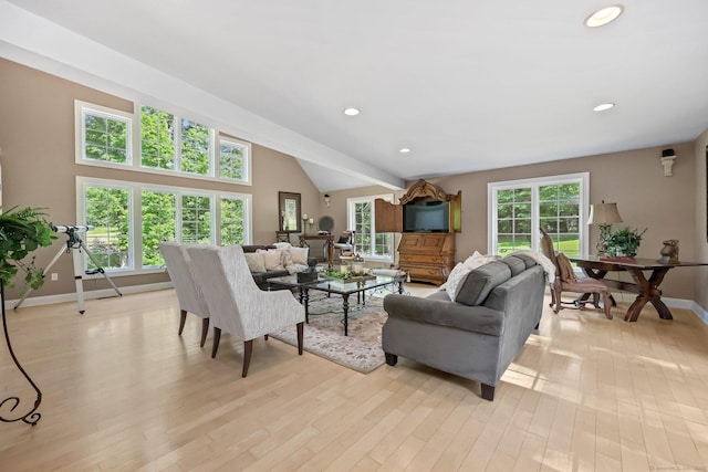 67 Hayden Hill Rd, Haddam, CT 06438 - living area with light wood-style flooring, recessed lighting, and vaulted ceiling