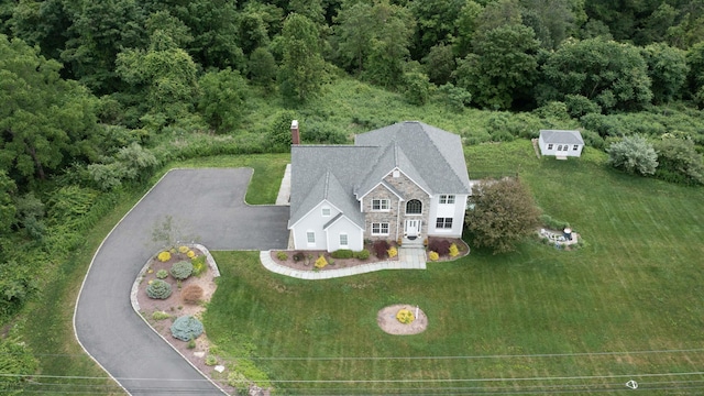 557 Upper Grassy Hill Rd, Woodbury, CT 06798 - aerial view of property and surrounding area with a heavily wooded area