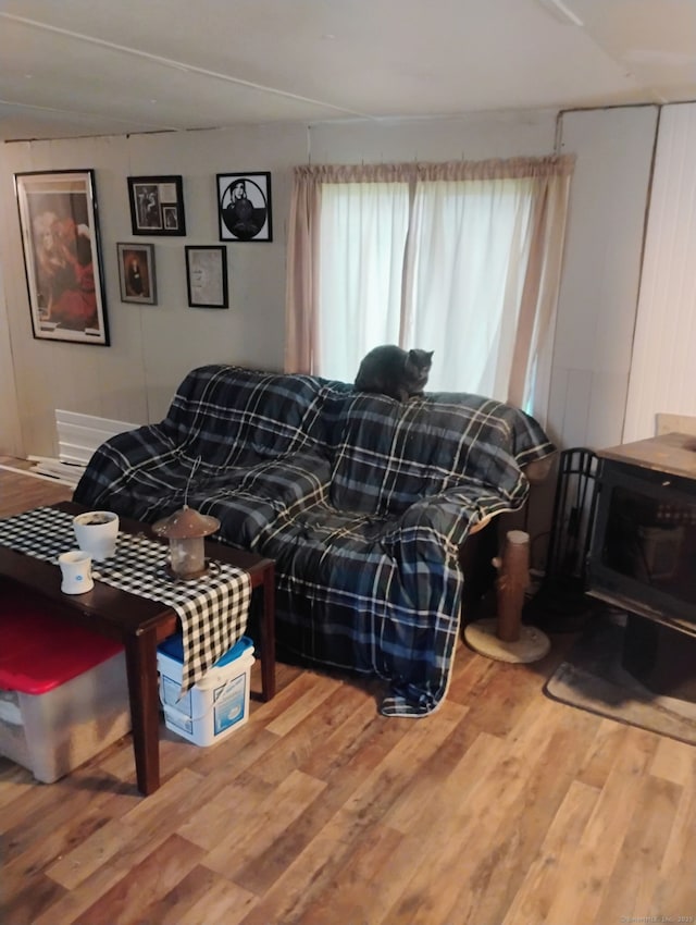 268 Flanders Rd Trlr 20, Groton, CT 06355 - living room featuring wood finished floors