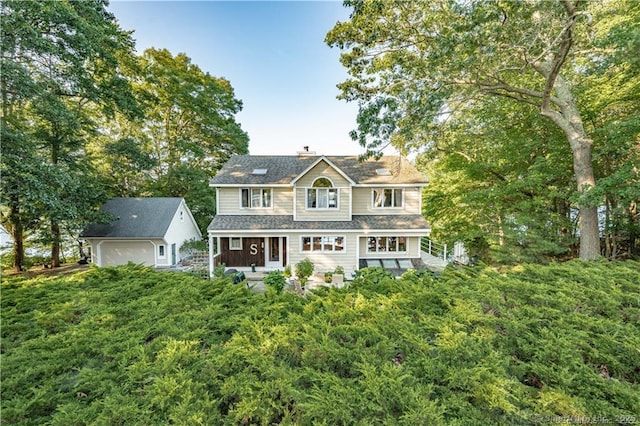166 Old Colchester Rd, Salem, CT 06420 - back of property featuring a chimney and a porch