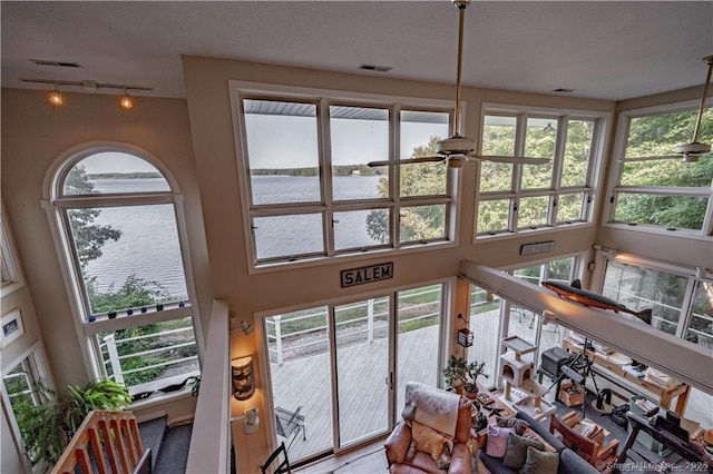 166 Old Colchester Rd, Salem, CT 06420 - interior space featuring track lighting and a water view