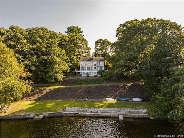 166 Old Colchester Rd, Salem, CT 06420 - back of house featuring a water view and a yard