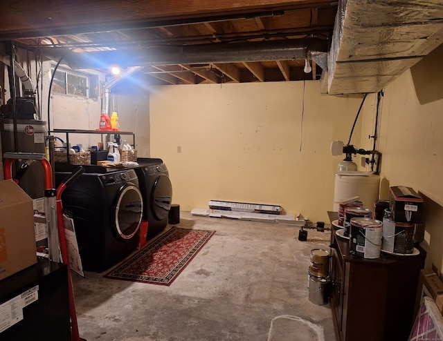 67 Fox Hollow Dr Unit 67, Windsor Locks, CT 06096 - unfinished below grade area featuring washing machine and clothes dryer