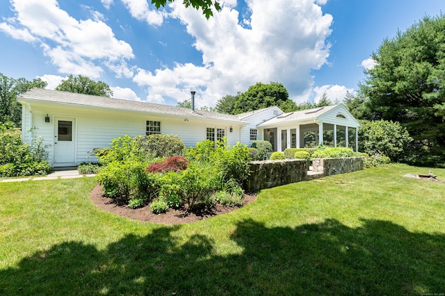 173 Russet Rd, Stamford, CT 06903 - rear view of property with a lawn
