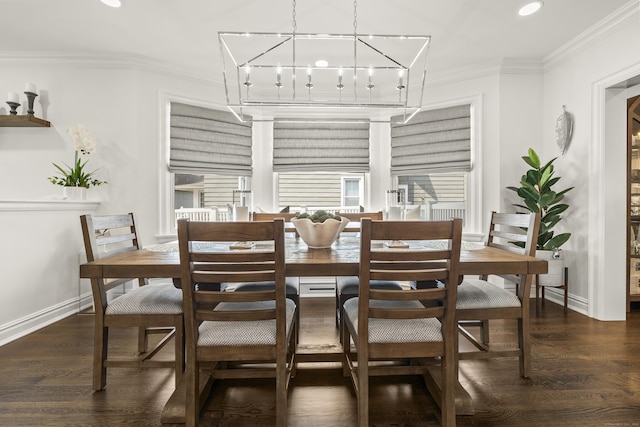 13 Myrtle St, Norwalk, CT 06855 - dining area featuring wood finished floors, crown molding, recessed lighting, and a chandelier