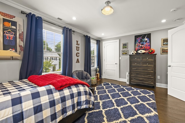 13 Myrtle St, Norwalk, CT 06855 - bedroom with crown molding, wood finished floors, and recessed lighting