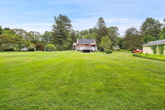 57 Falls Bashan Rd, East Haddam, CT 06469 - view of grassy yard featuring a deck