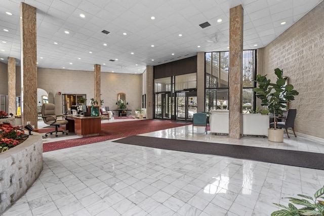 3200 Park Ave Unit 9B1, Bridgeport, CT 06604 - lobby with a towering ceiling and recessed lighting