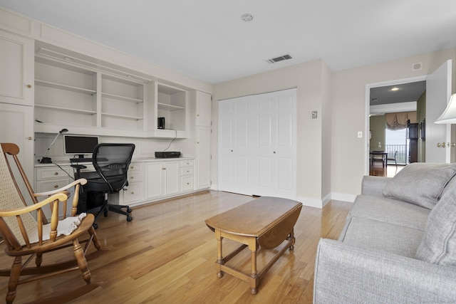 3200 Park Ave Unit 9B1, Bridgeport, CT 06604 - home office featuring light wood-type flooring and built in features