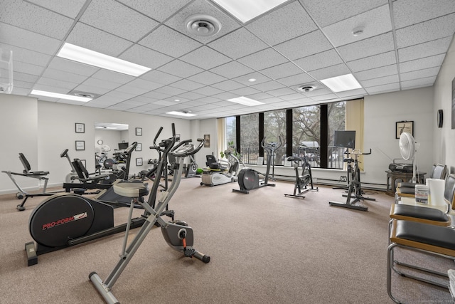 3200 Park Ave Unit 9B1, Bridgeport, CT 06604 - workout area featuring a drop ceiling