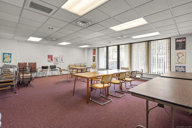 3200 Park Ave Unit 9B1, Bridgeport, CT 06604 - carpeted dining space featuring a drop ceiling