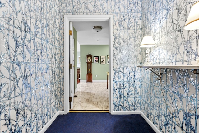 3200 Park Ave Unit 9B1, Bridgeport, CT 06604 - hall with wallpapered walls